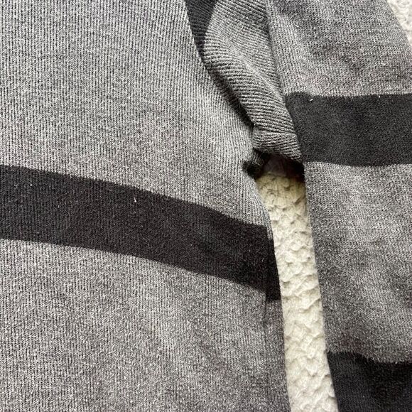 Old Navy Sweatshirt Mens Large Striped Gray Pullover Sweater Long Sleeve - Picture 8 of 14
